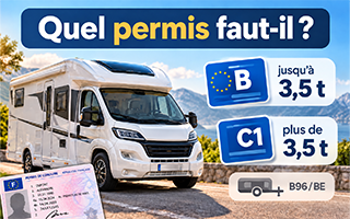 Camping-cars, fourgon et van garés côte à côte